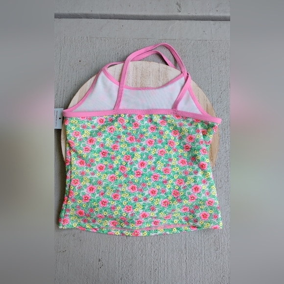NWT Cat and Jack swim top size Green Pink M (8) - Picture 4 of 4